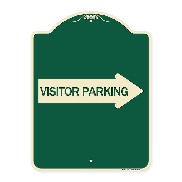 Signmission Visitor Parking With Right Arrow Heavy-Gauge Aluminum Architectural Sign, 24" x 18", G-1824-24376 A-DES-G-1824-24376 - main
